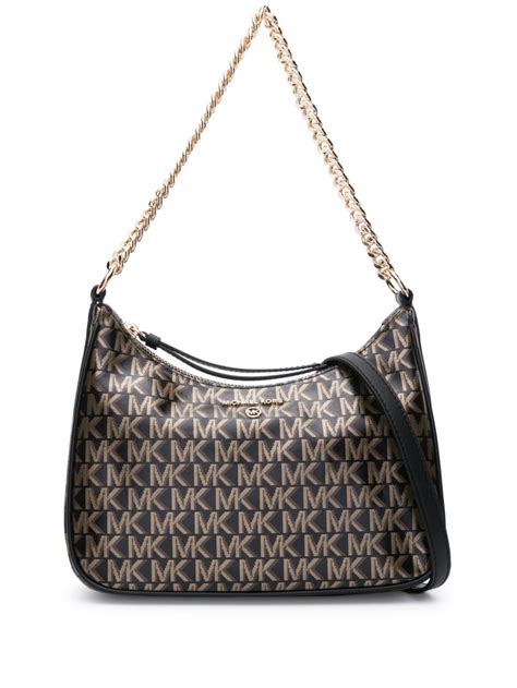 michael kors jet set monogram purse|monogram print shoulder bag.